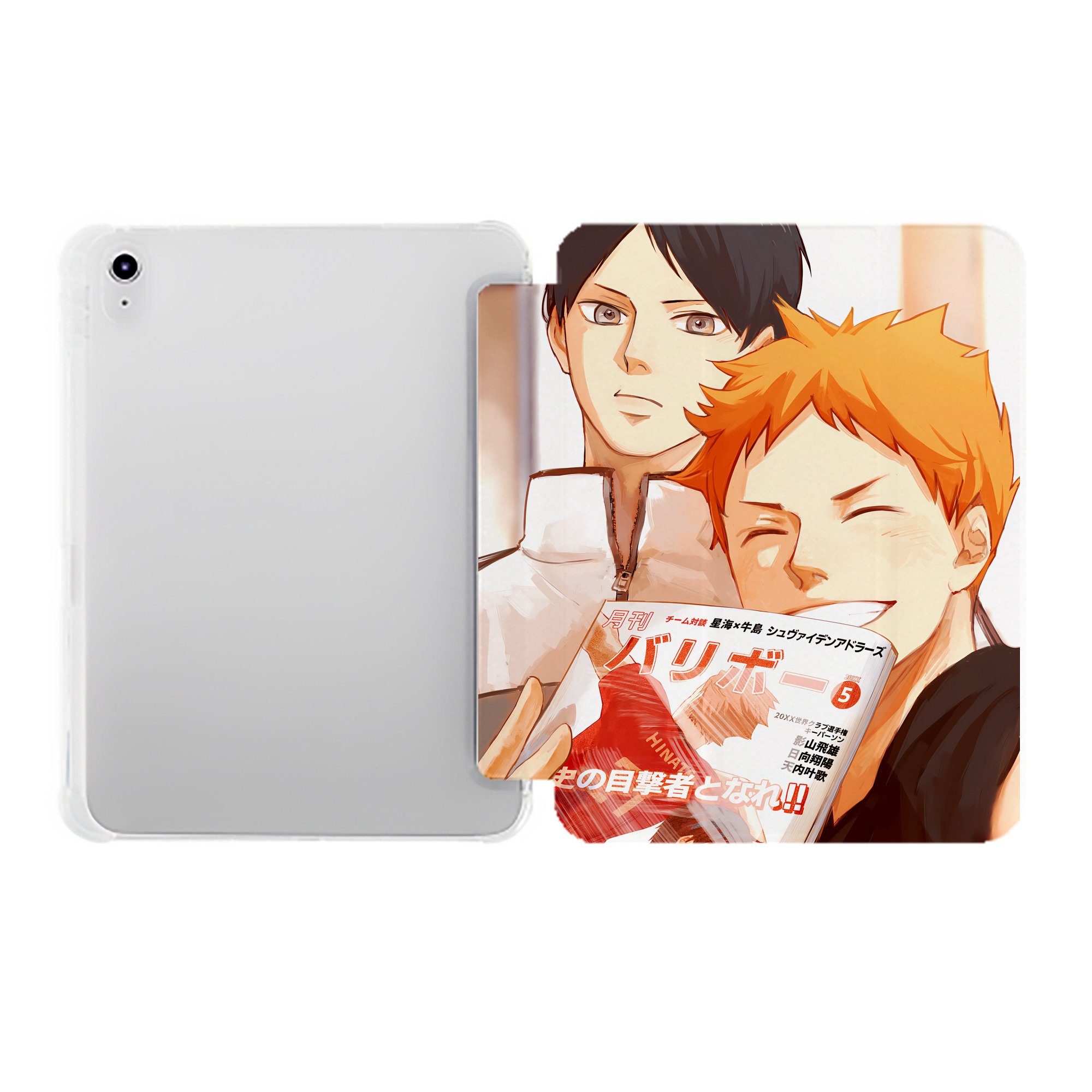 （画像用） ハイキュー!! Haikyu!! IPad ケース ペン収納付き 三つ折りスタンド PUレザー×シリコン 対応機種9.5/10.5/10.9インチ